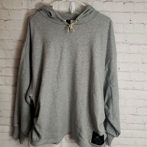 Very Cool Adidas Womens Oversized Gray Hooded Sweathshirt. Fits like a large/XL
